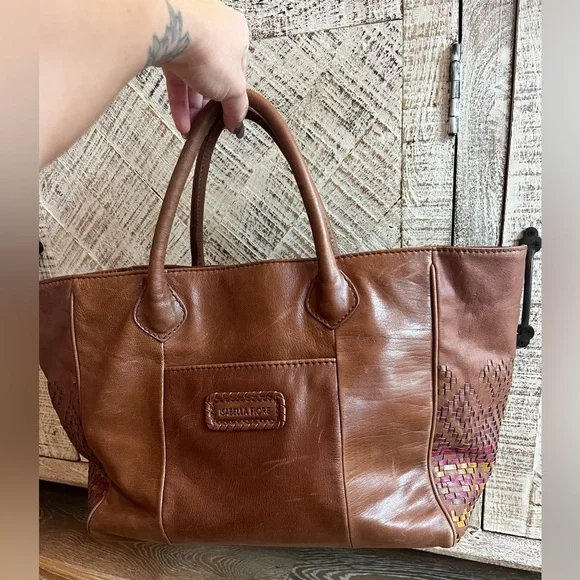 Isabella fiore woven leather tote bag - Picture 6 of 16